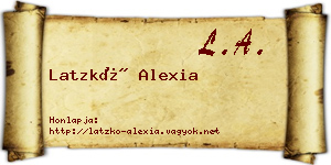 Latzkó Alexia névjegykártya